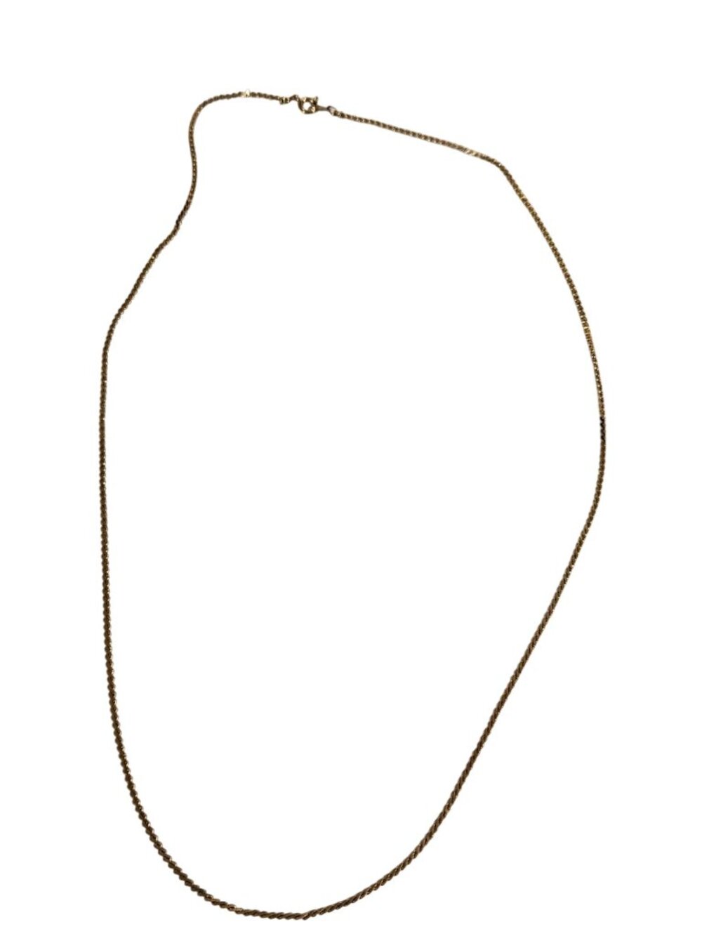 Vintage 80s Goldtone Textured Chain Necklace Spring Ring Clasp 24 inches Long